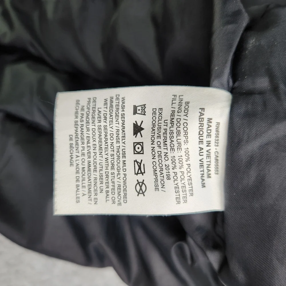 Nike Low Synthetic Fill Puffer Jacket Kids Medium Black Quilted Hooded Full Zip‎